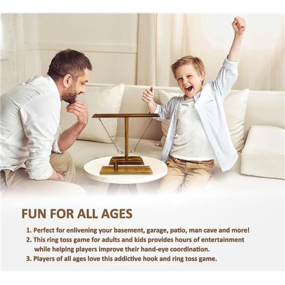 Hook and Ring Game for Adults - Hook and Ring Interactive Game with Shot Ladders - Picture 5 of 6